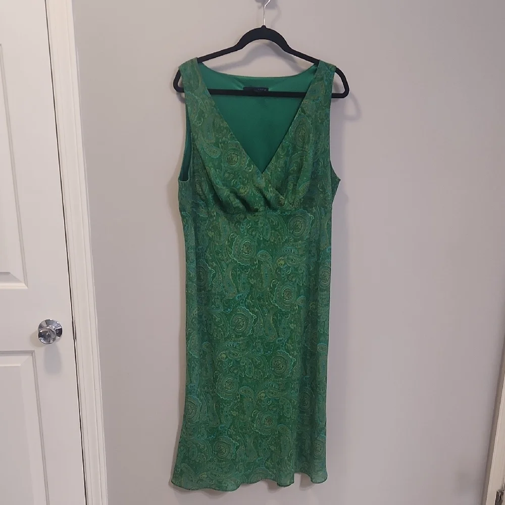 Venezia 2‑Piece Paisley Dress & Shirt Set – Size 18/20, Emerald Boho Y2K‎ - Picture 3 of 15